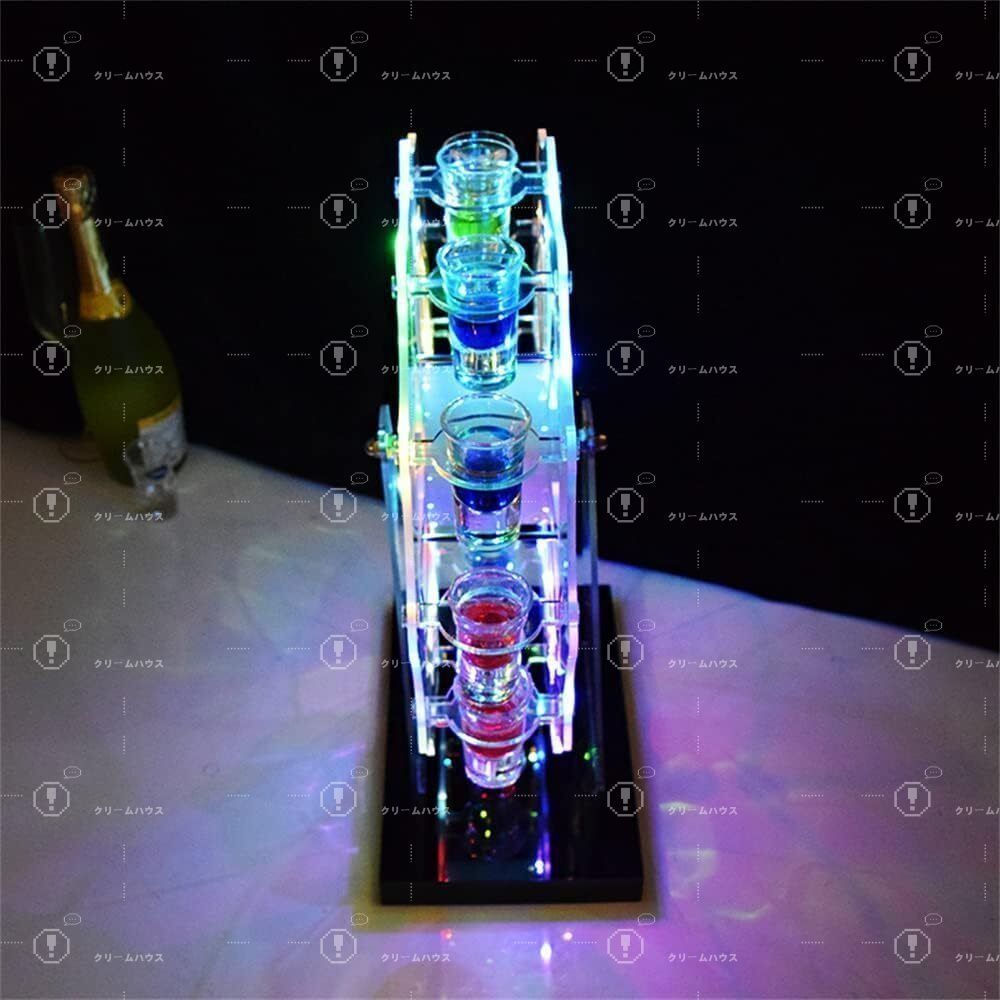 テキーラ観覧車 12穴 12×カップ LED酒ボトルの表示棚 ワイン