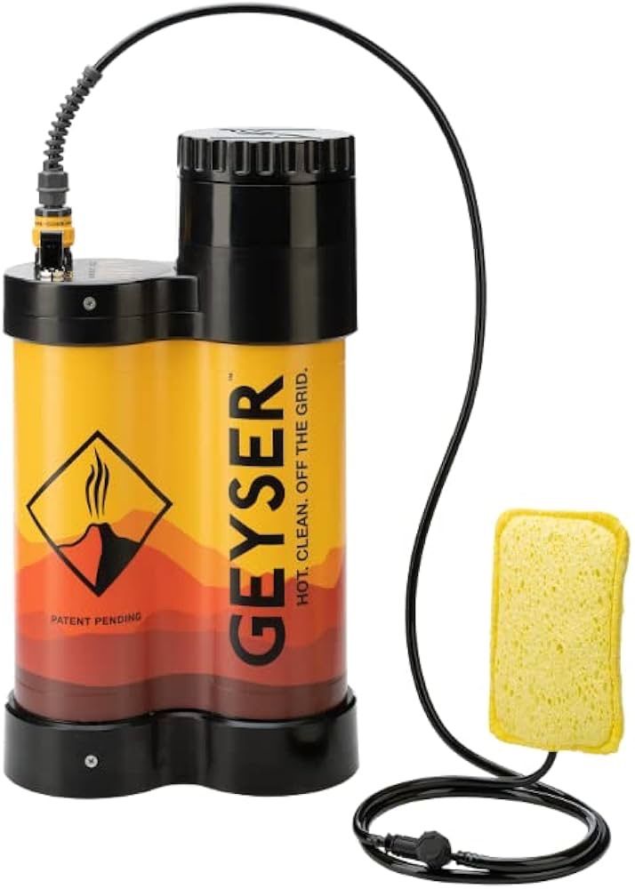 ポータブルシャワー Geyser Systems Portable Shower with Heater ガイザーシステム ポータブルシャワー＆クリーニングキット 約1.2リットル