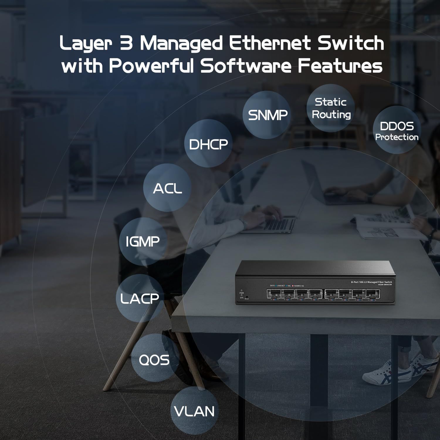 Binardat 0 8ポート Port 1 Gigabit SFP+ Switch, Managed 10 