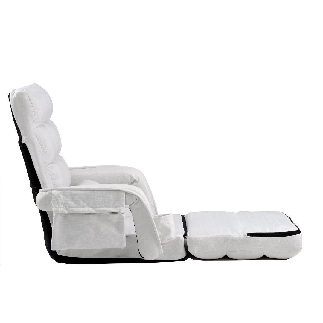 座椅子 リクライニング 14段ギア リクライニングチェアー ファブリック