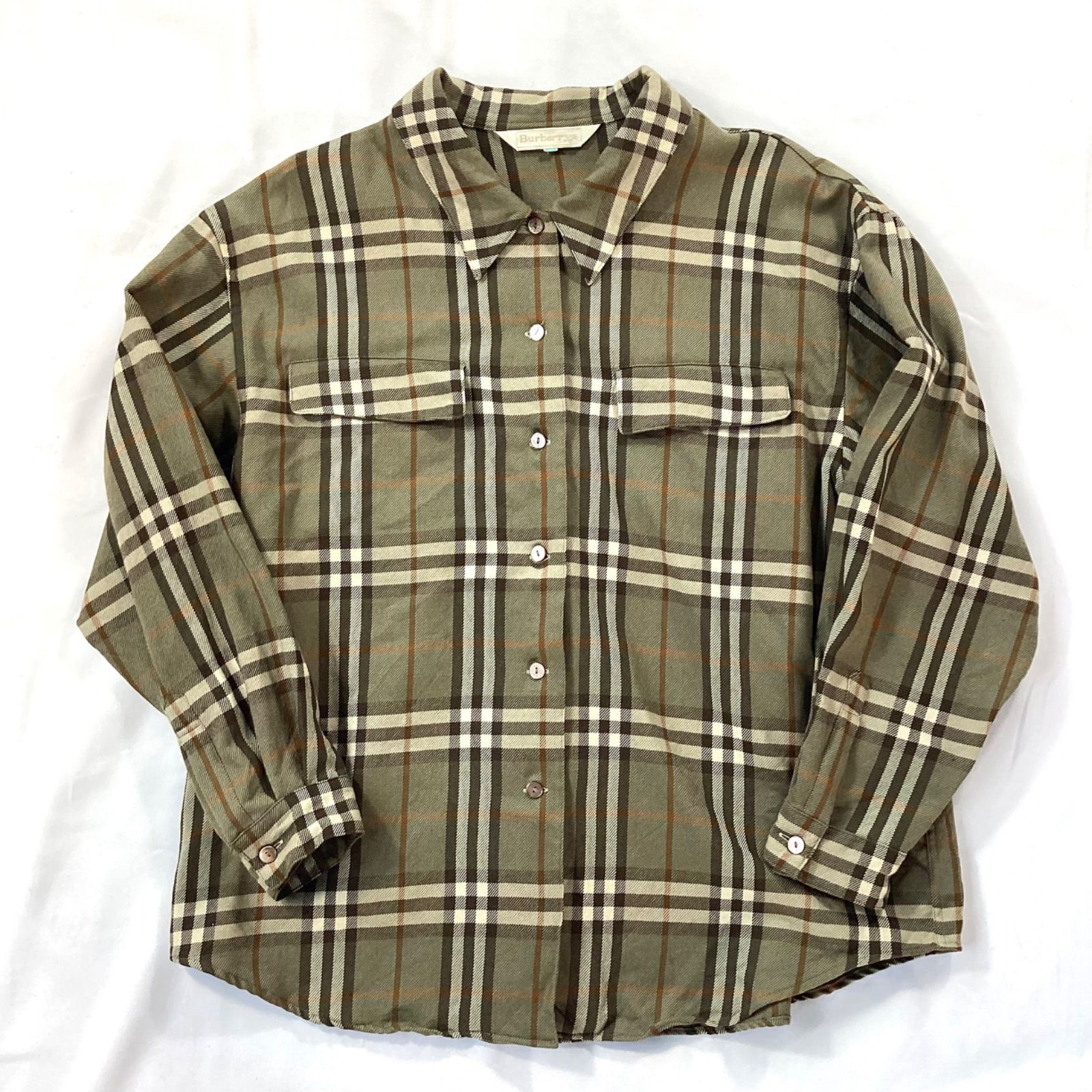 美品 Burberrys バーバリーズ ブラウス ノバチェック ノーカラー 美品 