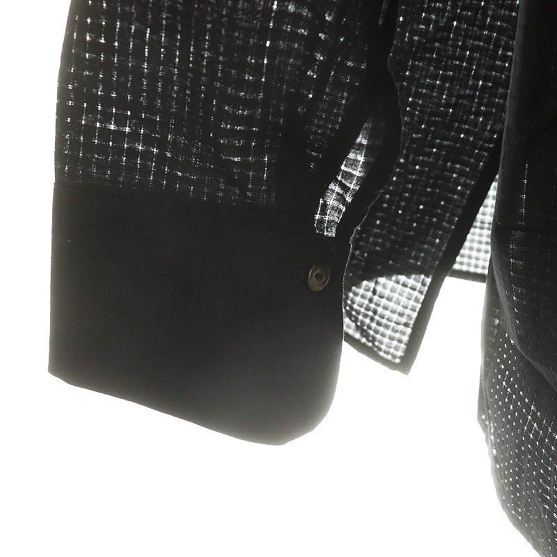 yunahicaユナヒカ シャドウチェック シャツプルオーバー黒　サイズ1 ユナヒカ yunahica シャドウチェックシャツ プルオーバー 長袖 1 黒