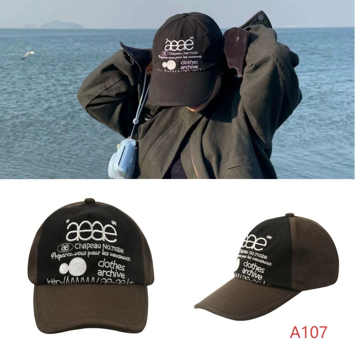 韓国aeae 芸能人同款 刺繍アルファベット 迷彩柄 ベースボール