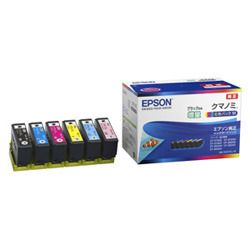 【新品・2営業日で発送】EPSON エプソン インクカートリッジ クマノミ (ブラックのみ増量6色パック)(KUI-6CL-M)