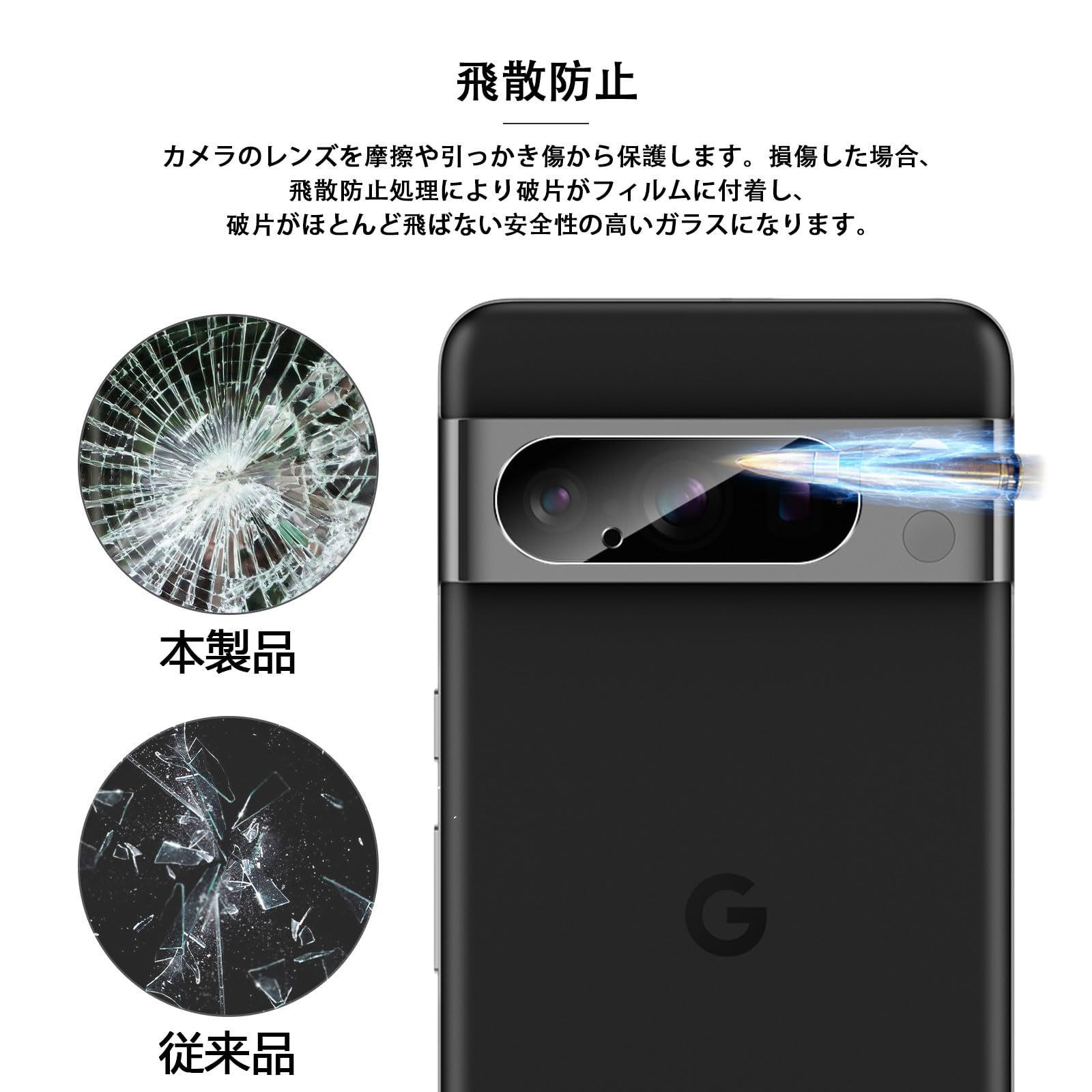 Pro Pro 用 レンズ保護フィルム Pixel8 強化ガラス 旭硝子製 Pixel8 9H