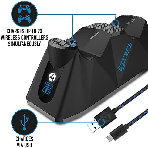 ツイン充電ドック 2Mプレイ-充電ケーブル付き