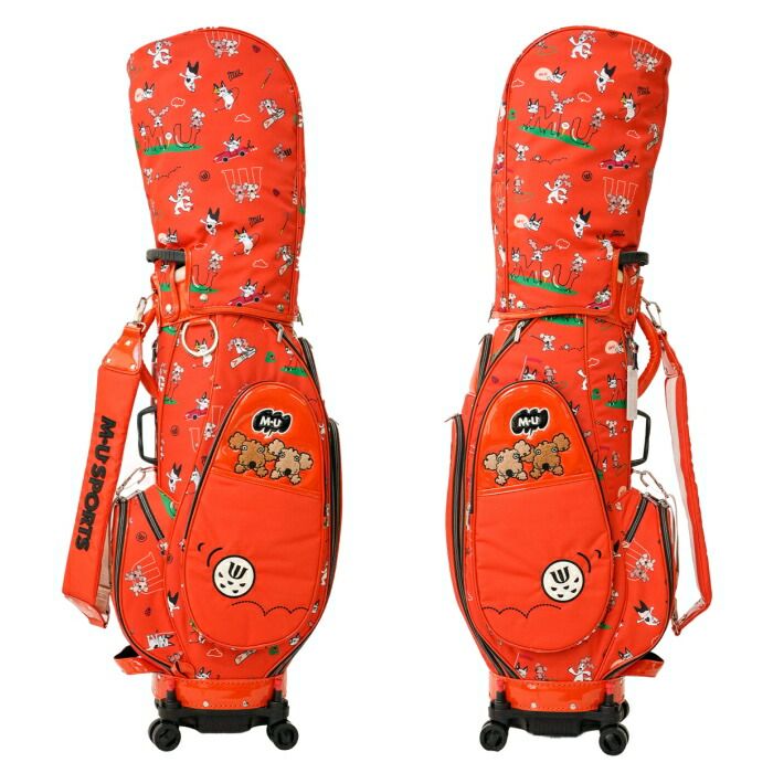 ☆可愛い M・U SPORTS☆MUスポーツ キャディバッグ レディース 赤 M.U SPORTS 赤ゴルフキャディバッグ キャディーバッグ ゴルフ