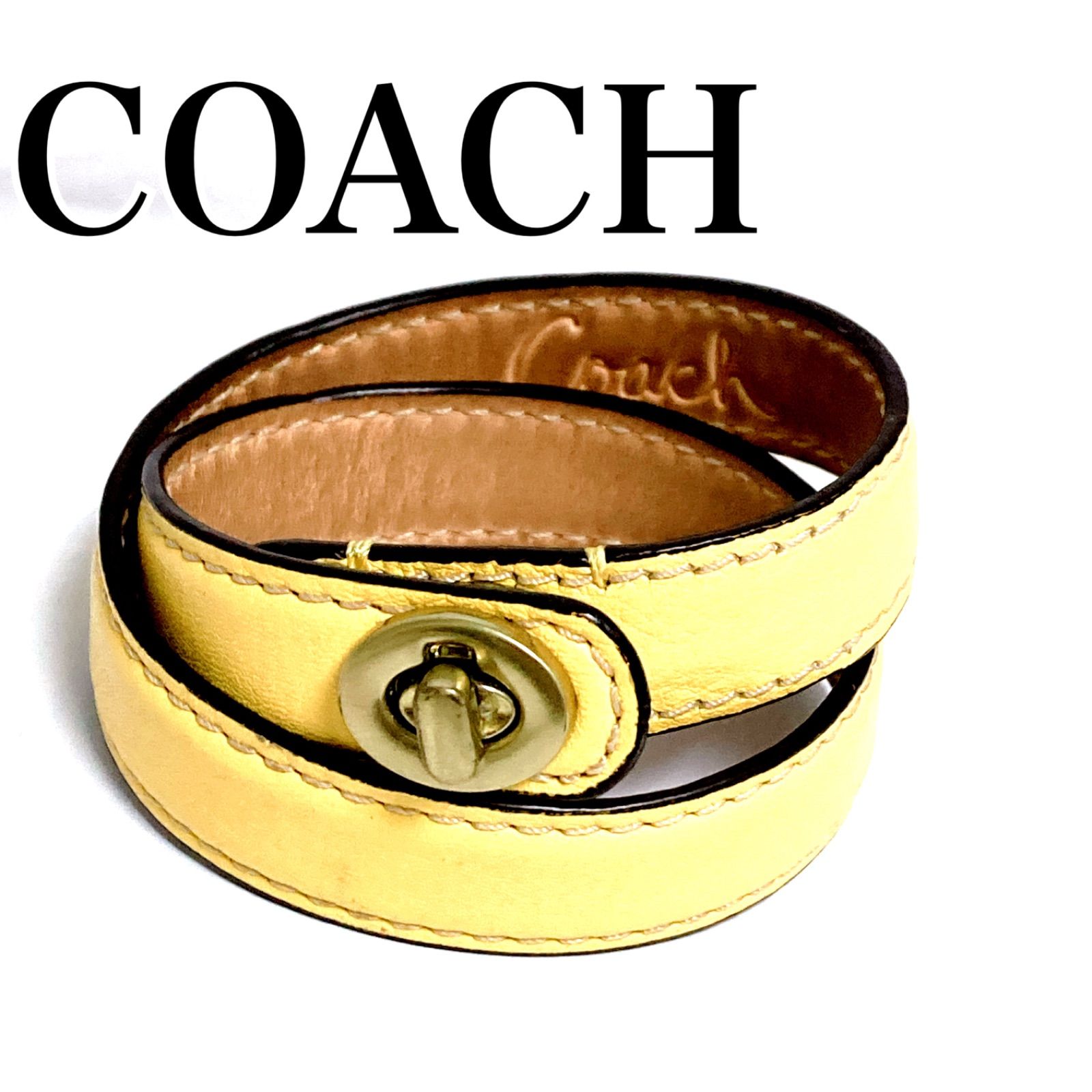 ☆ COACH コーチ ブレスレット 腕輪 ターンロック 二連 ダブル