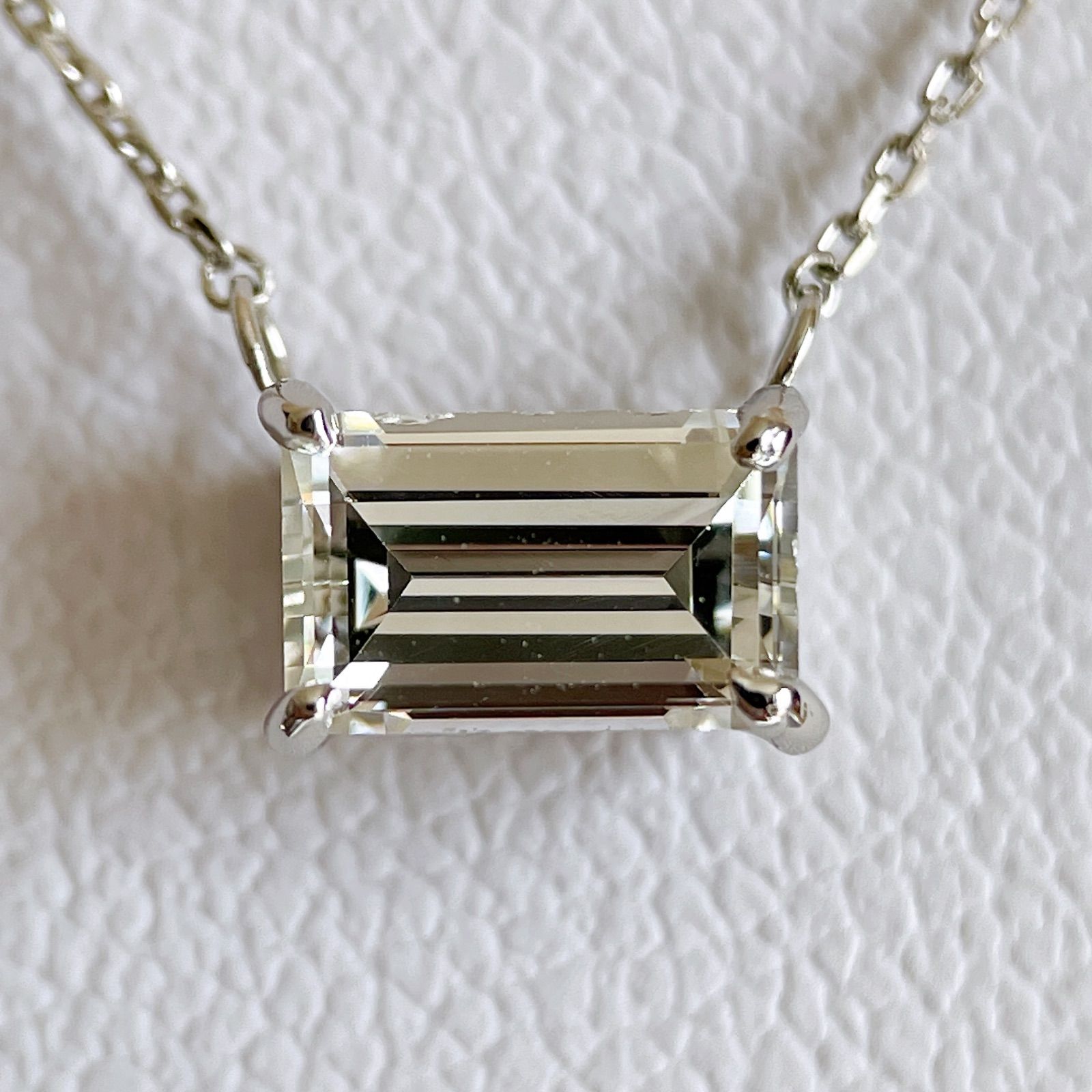 PT950/850 0.505ct バゲットカットダイヤモンド ネックレス - メルカリ
