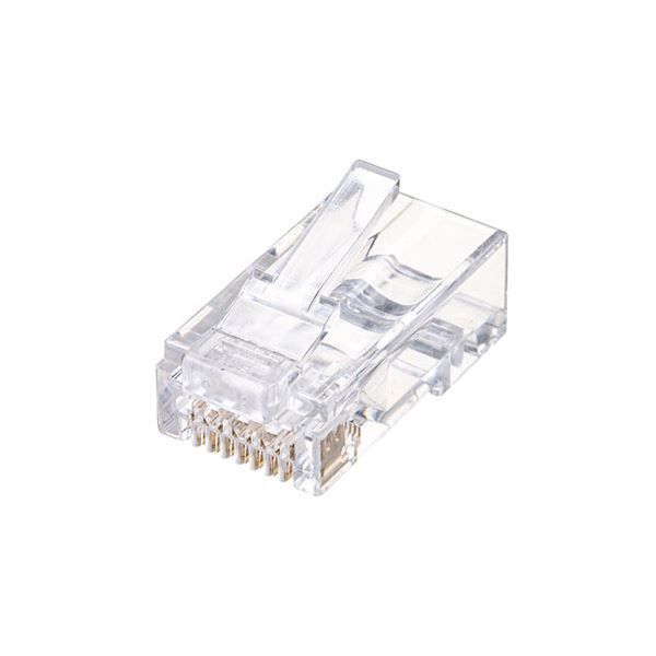 サンワサプライ RJ-45コネクタ カテゴリ6 貫通型 単線 より線共用 ADT-6RJKN-100