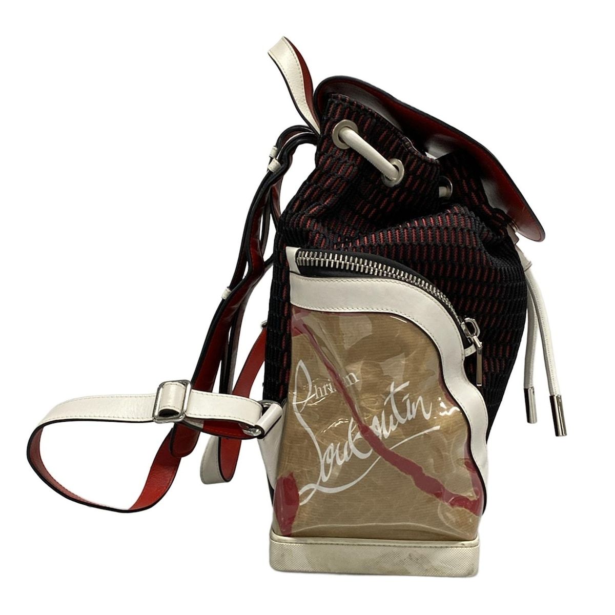 CHRISTIAN LOUBOUTIN クリスチャンルブタン リュックサック 黒×白×マルチ レザー