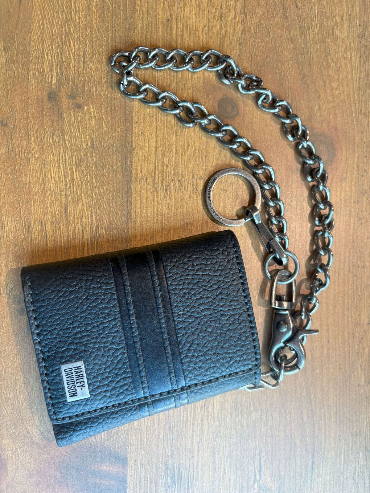 ハーレーダビッドソン 正規品 WALLET-GMIC TRIFORD EMBOSY メンズ ウォレットチェーン付き 折りたたみ財布 バイク