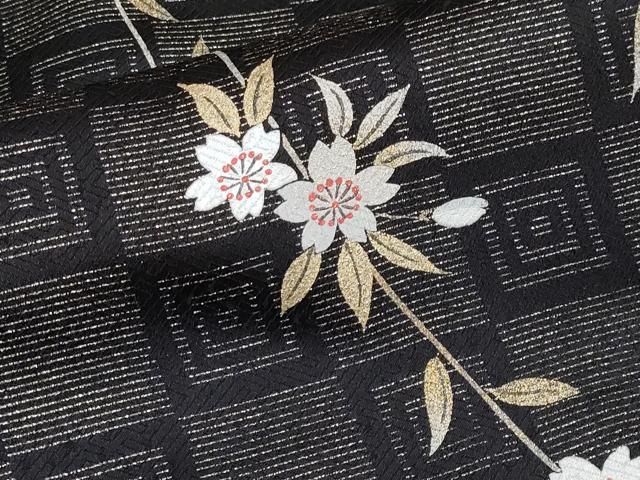 平和屋本店□極上 訪問着 枝垂れ桜文 黒地 金銀彩 逸品 CYAA3027s5