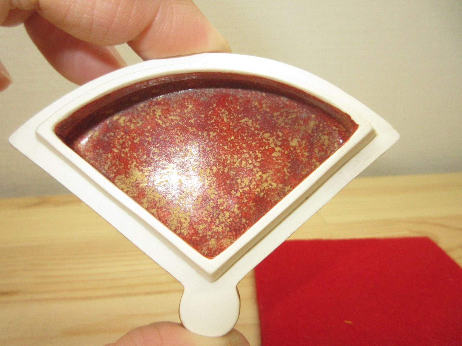 逢絢亭・新品】茶道具 香合 京焼 扇面香合 竹の図 手塚石雲 共