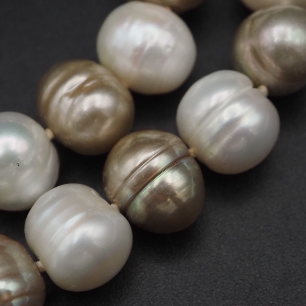 F021 バロックパール 真珠 GSILVER刻印 ネックレス ミックスカラー