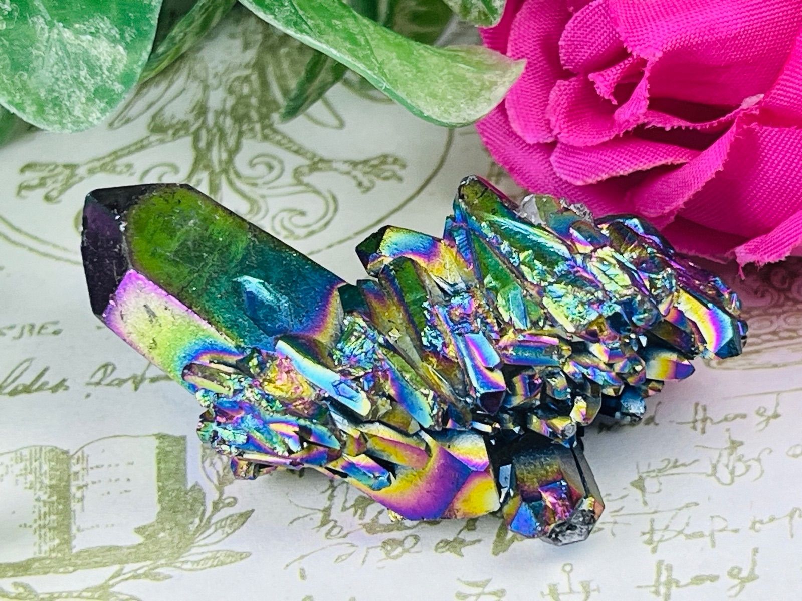 オーラクリスタル　水晶　原石　クラスター　ダブルポイント　DT