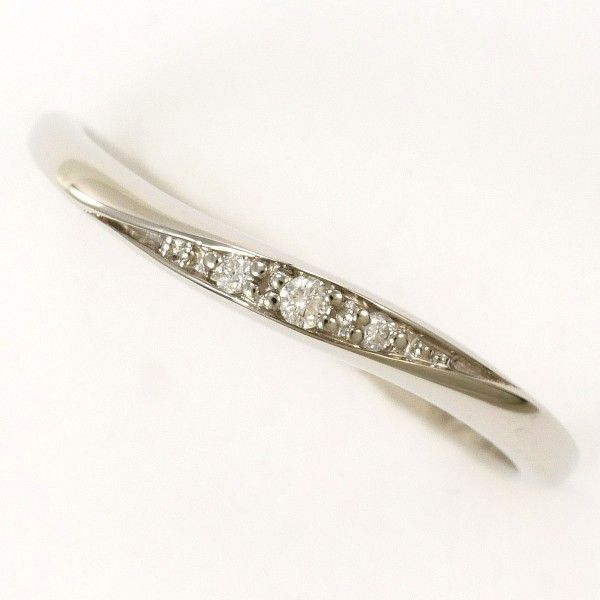 K10WG リング 指輪 7号 ダイヤ 0.11 総重量約1.1g 中古 美品 カナル4℃ K10WG リング ring 指輪 7号 ダイヤ 総重量約1.1g