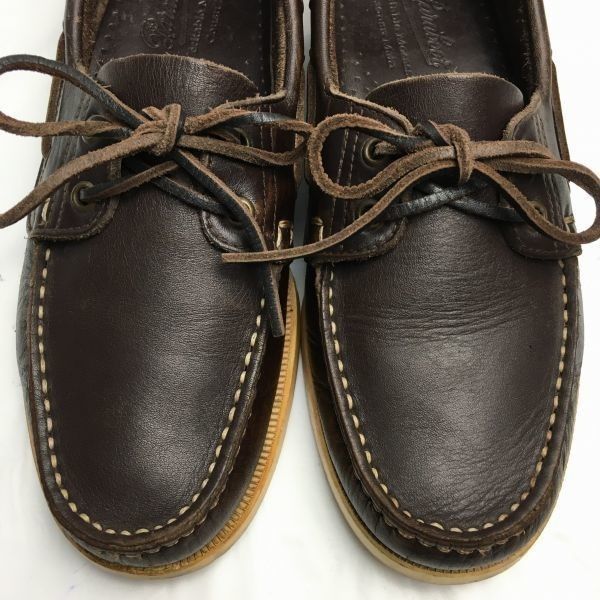 試着交換OK！Paraboot　パラブーツ【サイズ6.5　25.0　ダークブラウン/茶】本革デッキシューズ　モカシン　Shoes boots　管NO.ZF-131 #BUZZBERG