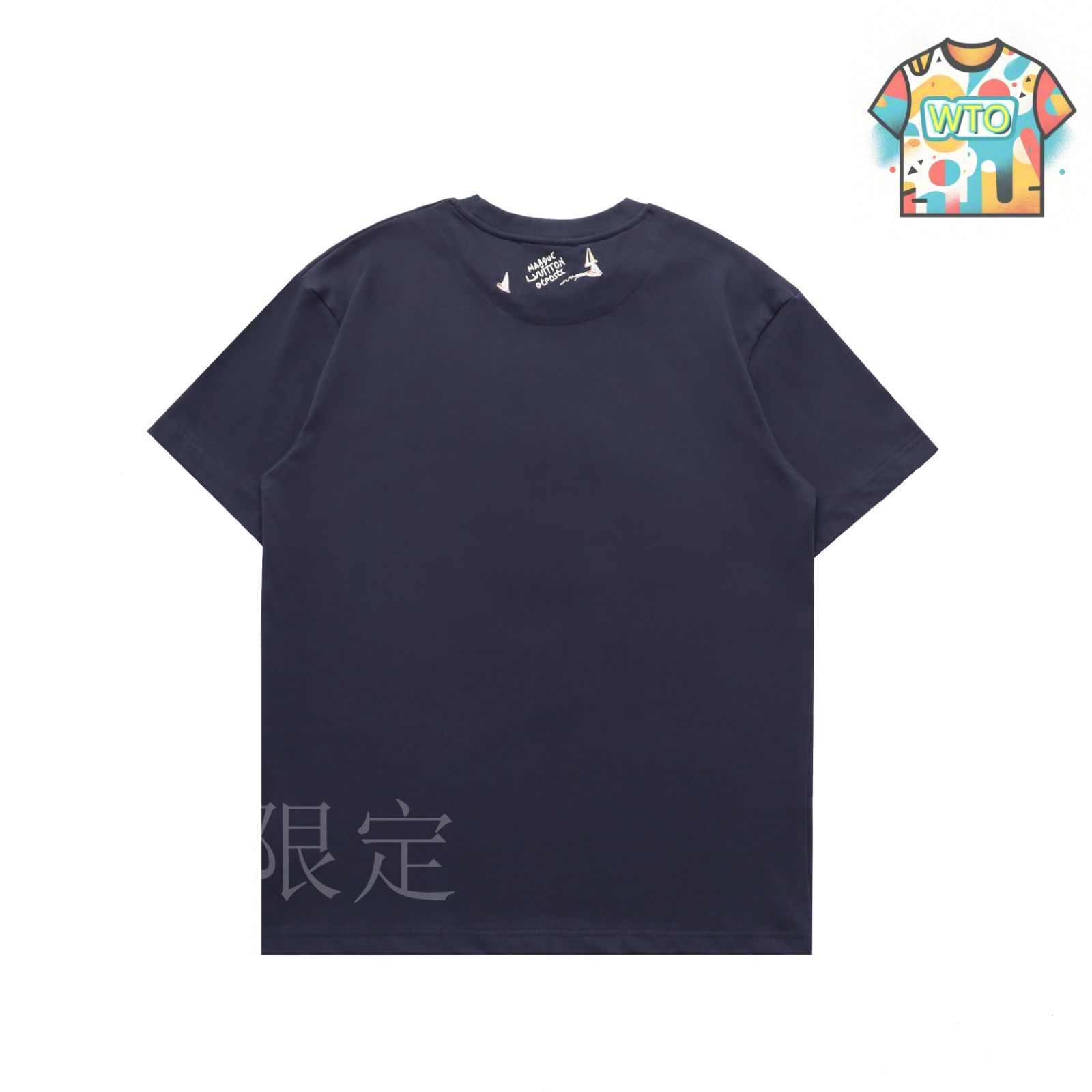 今日特価】Louis Vuitton ゴールド刺繍ロゴ カジュアル丸首半袖