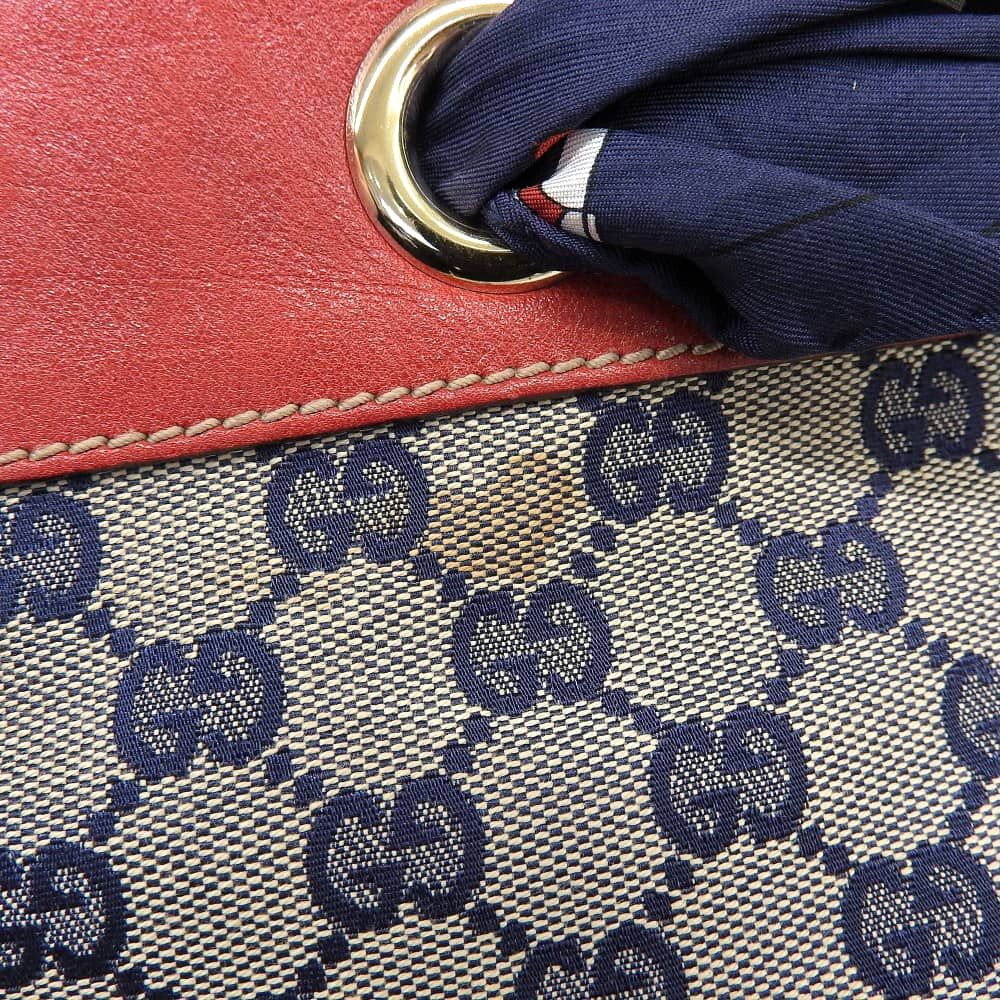 本物保証】 グッチ GUCCI GGキャンバス スカーフ トートバッグ 