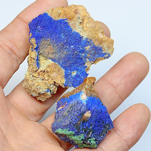 D362-8〕アズライト(藍銅鉱) モロッコ産 Azurite 2個 鉱物原石【メール