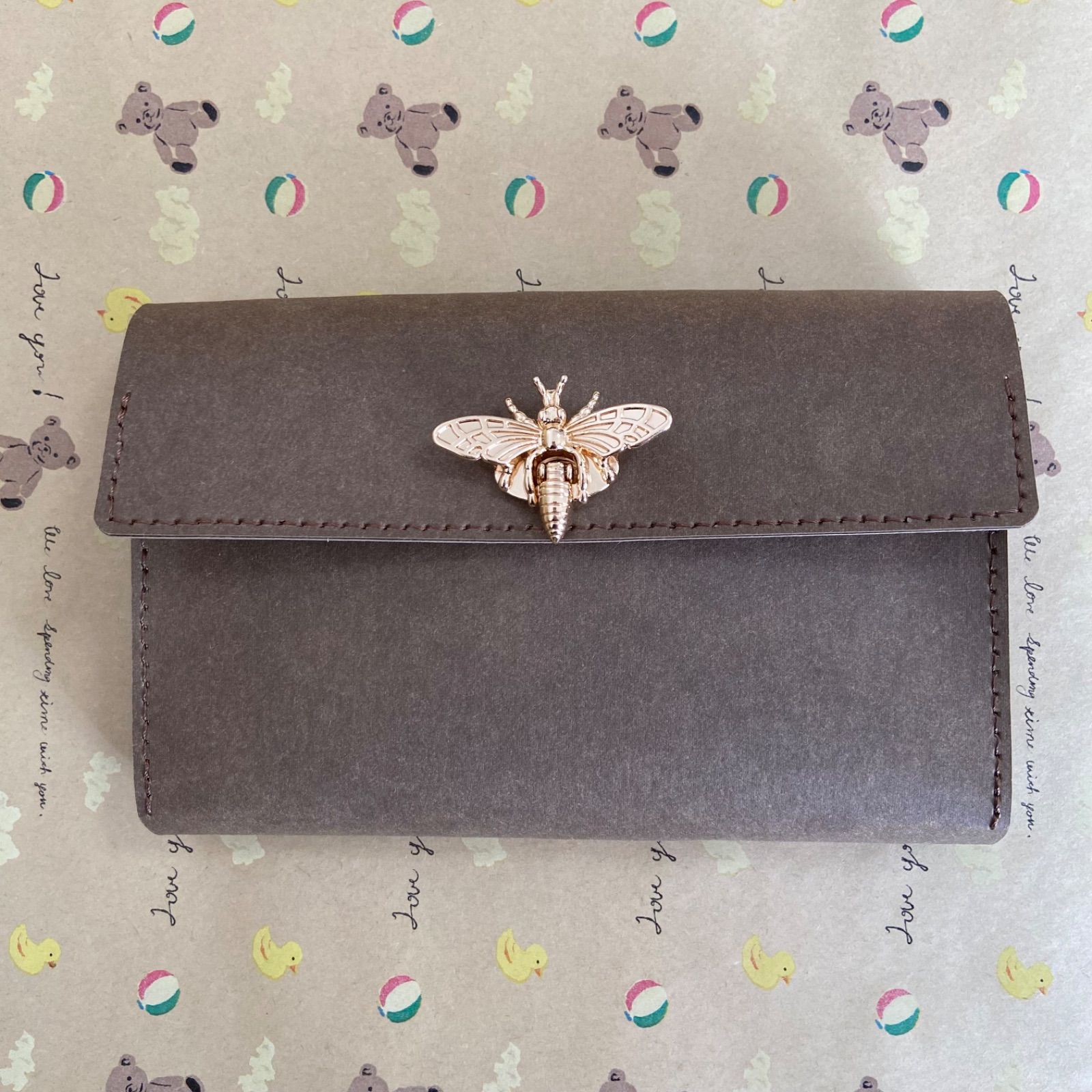 コラージュ素材入れ 蛇腹ポーチ レザーケース 素材入り レザー ロココ