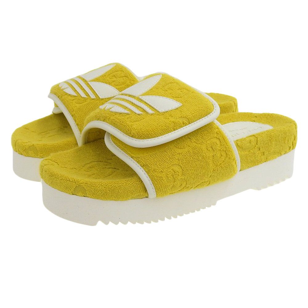 アディダス グッチイエロー スライドサンダル GUCCI グッチ 新品同様 GUCCI グッチ × adidas アディダス ロゴ