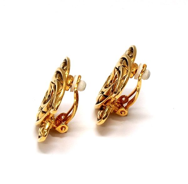 シャネル CHANEL ヴィンテージ ココマーク マトラッセ イヤリング ゴールド 72027