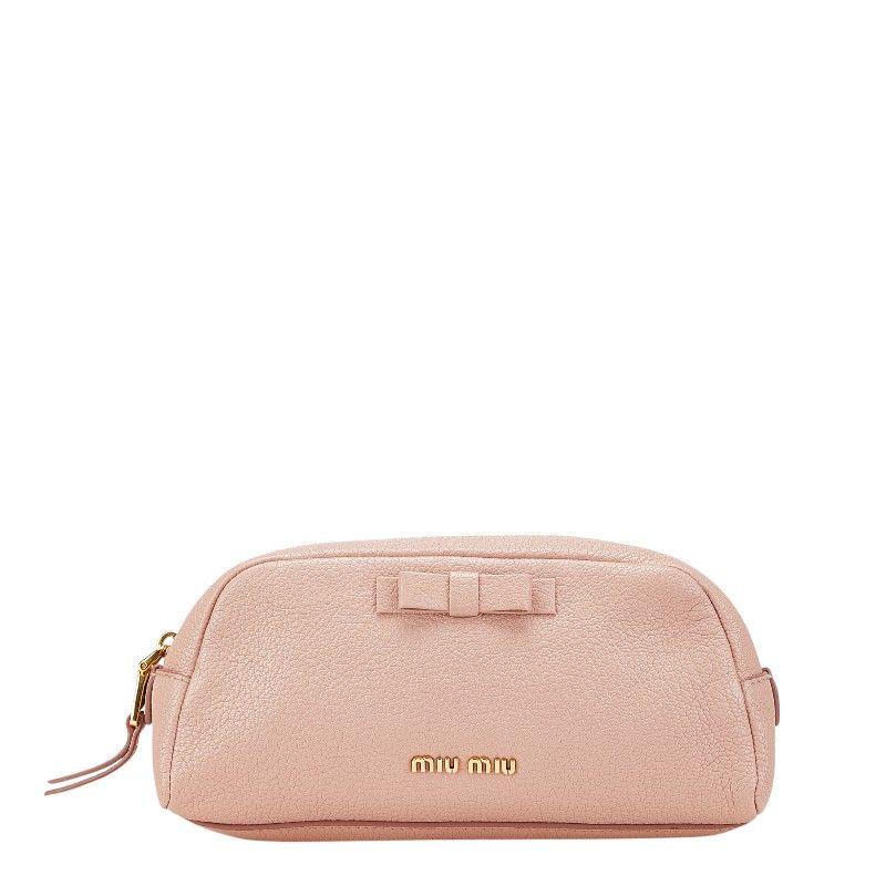 ミュウミュウ リボン 5ND010 ピンク レザー レディース MIUMIU 1-0203587