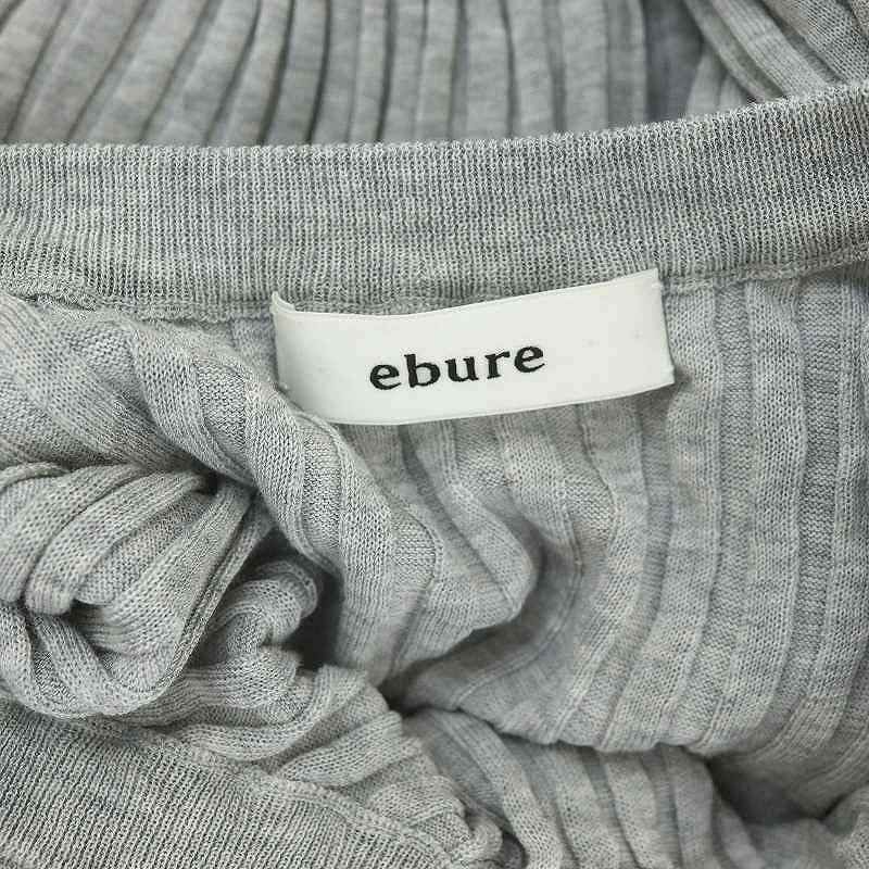 エブール ebure リブニットノースリーブワンピース ロング グレー /DF