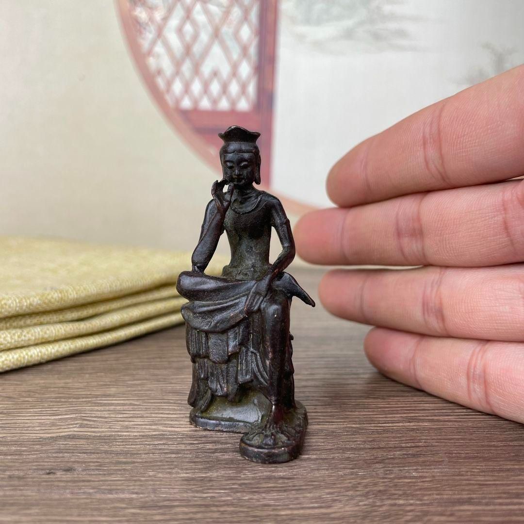 仏教美術 仏像 天冠弥勒菩薩仏像 小仏像 銅製 銅器 仏教美術 仏像 天冠弥勒菩薩仏像 小仏像 銅製 銅器