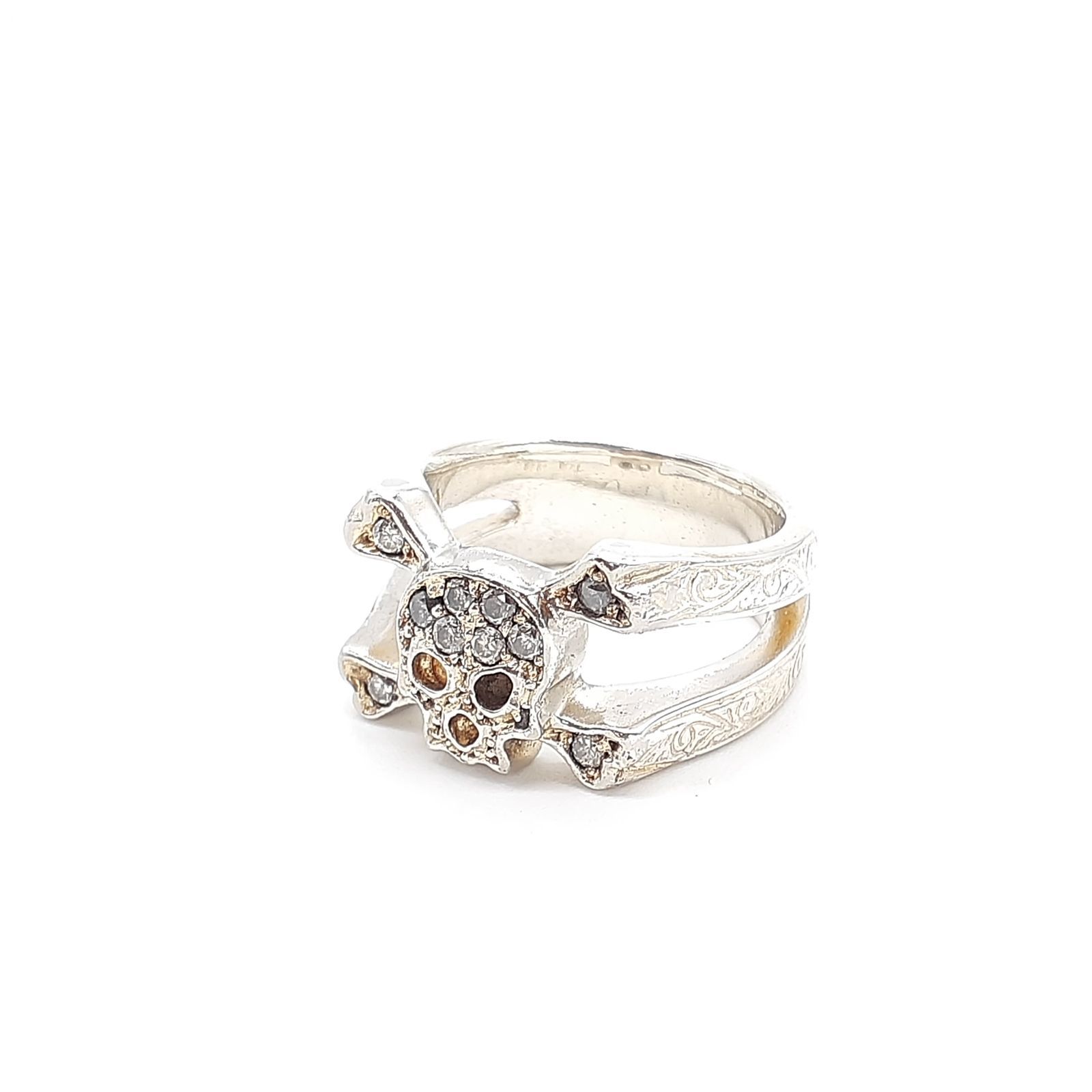 Loree Rodkin ローリーロドキン リング SILVER 925 シルバー キュービックジルコニア SKULL - BONES RING スカル＆ボーンズリング T5041213