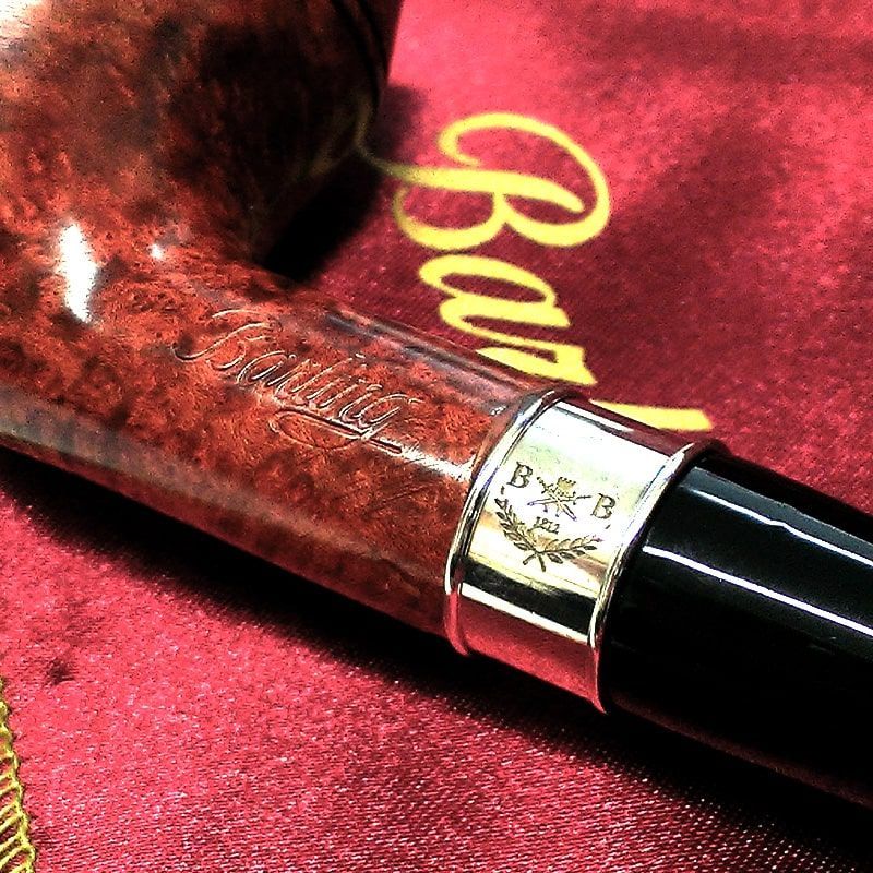 パイプ Barling BENJAMIN 9mm バーリング ベンジャミン 喫煙具 スターリングシルバー BJ TE 1812 スムース仕上げ 天然木 ライオン 父の日 パイプ Barling 本体 バーリング ベンジャミン ライトブラウン 天然木
