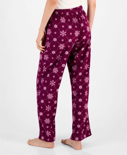 チャータークラブ レディース ナイトウェア アンダーウェア Women s Printed Fleece Pajama Pants Purple