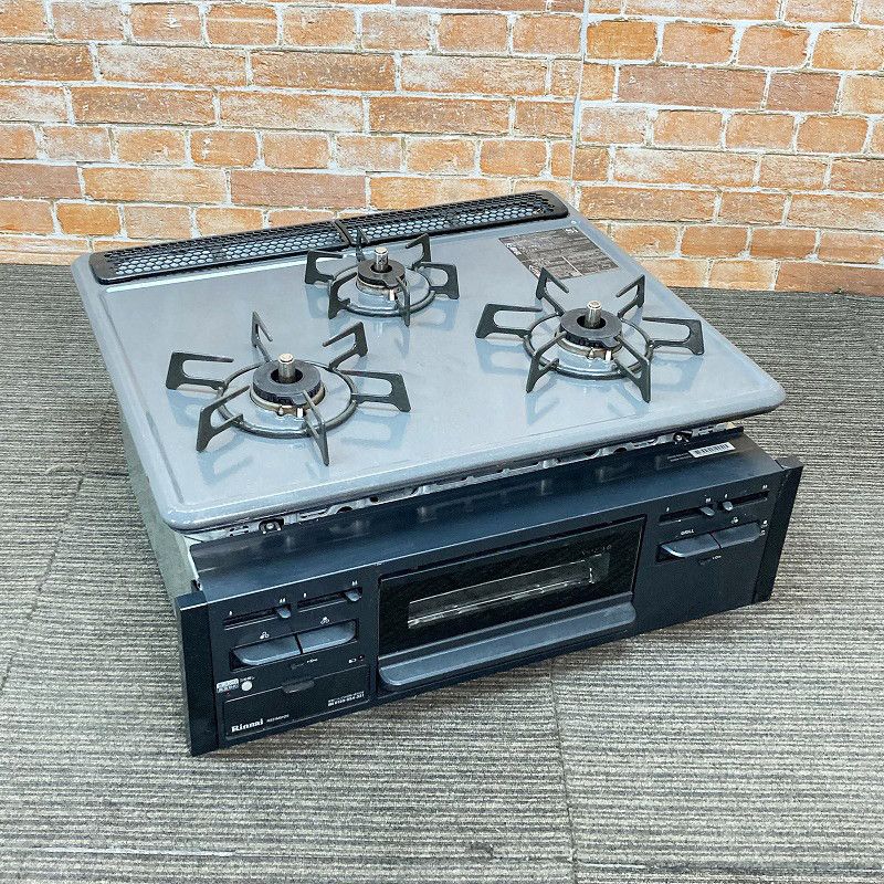 中古品】 Rinnai リンナイ グリル付 Siセンサーコンロ 3口ガス