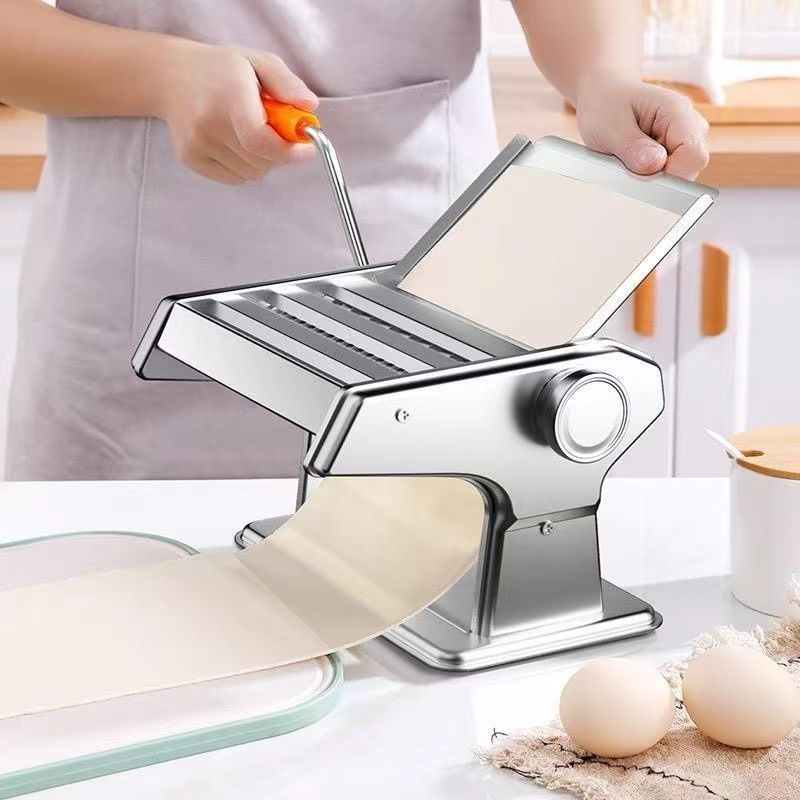 パスタマシン 手動 製麺機 2カッター 2-3/4-5mm 6段階厚み調整