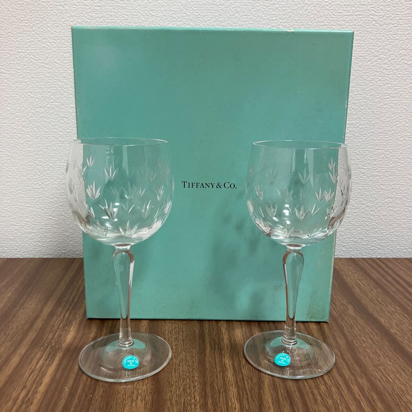 ☆ 未使用 TIFFANY&Co. ティファニー ペア ワイングラス 切子