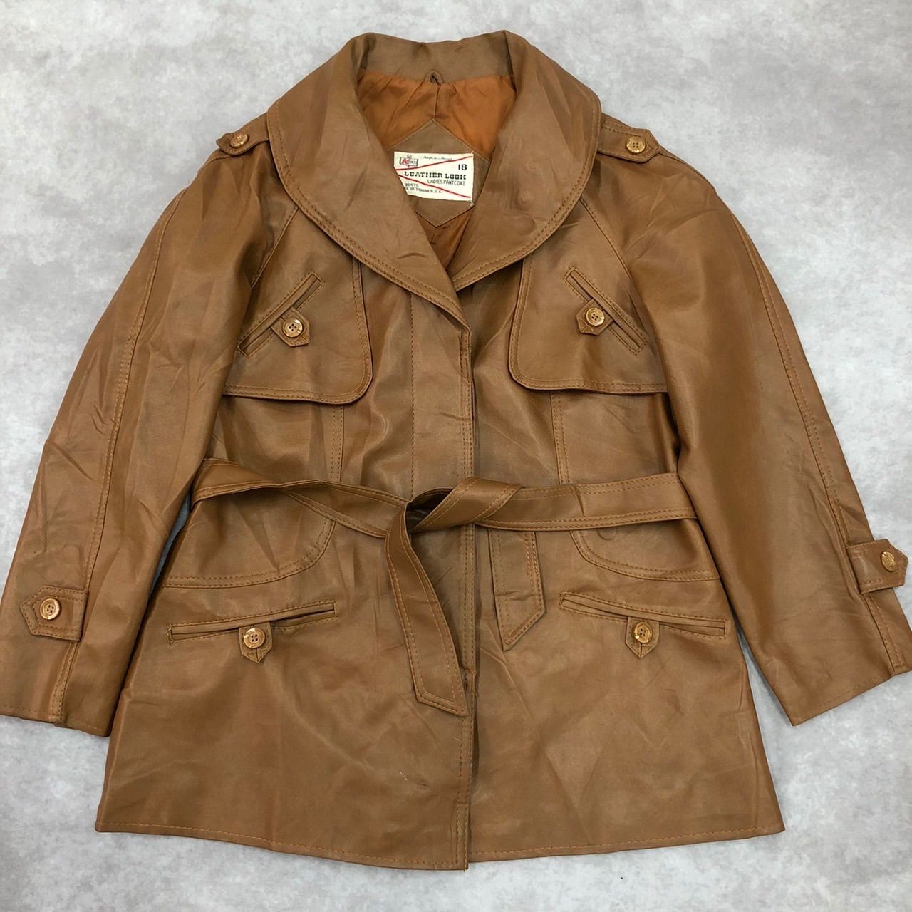 LEATHER LOOK レザールック レディース レザージャケット ショート丈 