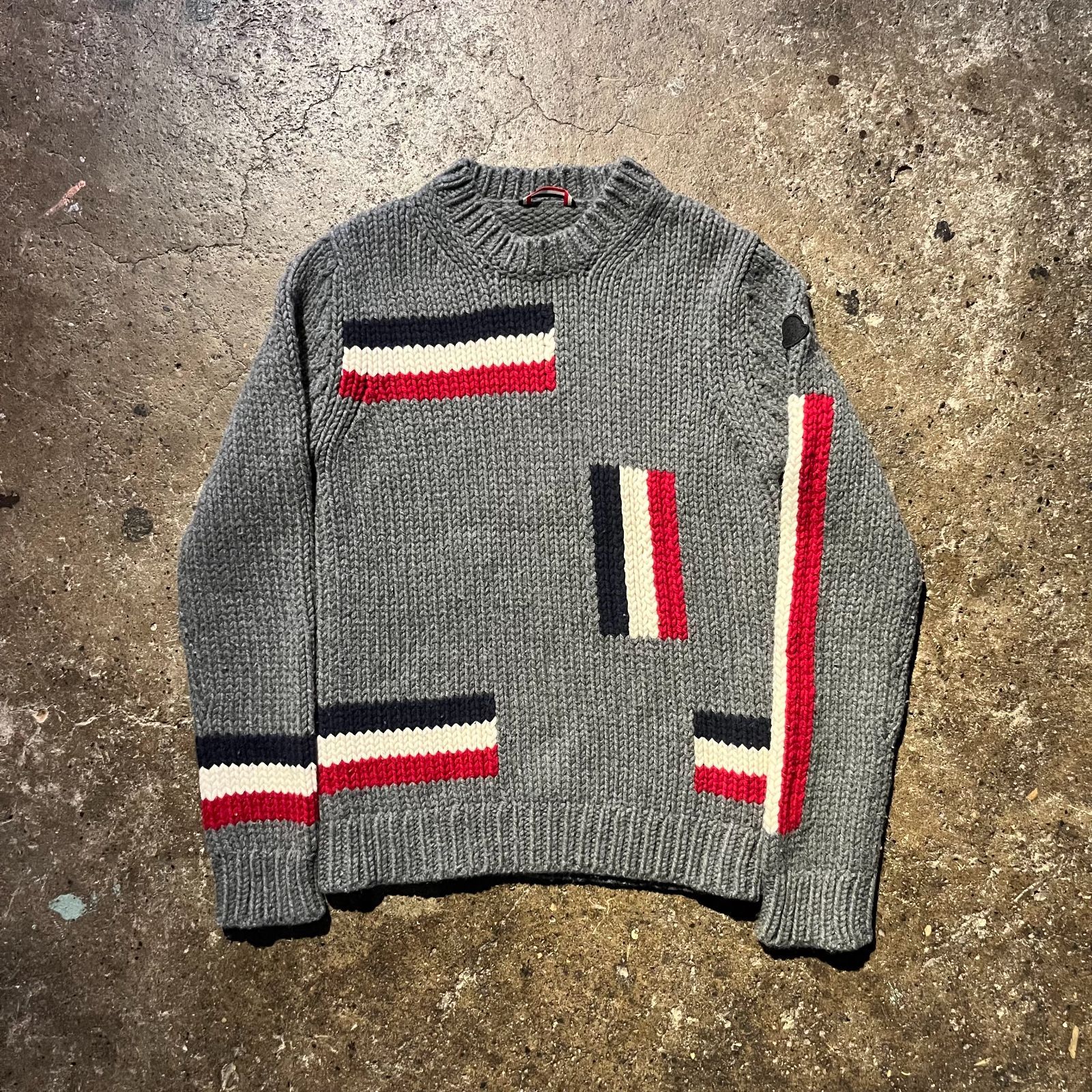 MONCLER MAGLIONE TRICOT GIRCOLLO モンクレール トリコロール