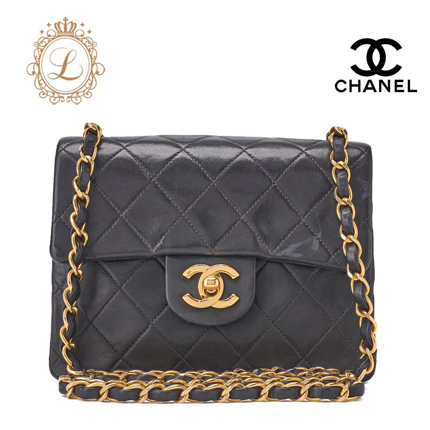 CHANEL シャネル チェーンショルダー ミニマトラッセ 18cm ラムスキン 