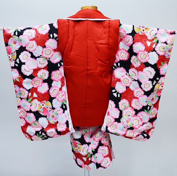 七五三 3才 3歳 三才 三歳 女児 被布着物フルセット 半衿縫い付け済み お仕立て無料 NO35279