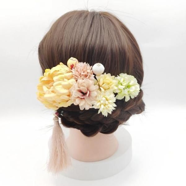 手作り　扇の花飾り　ダリアＢ 手作り 扇の花飾り ダリアB