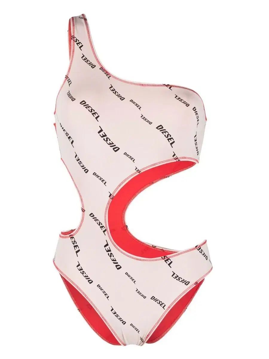 DIESEL ディーゼル ロゴ 印刷 ビキニ ホワイト レッド