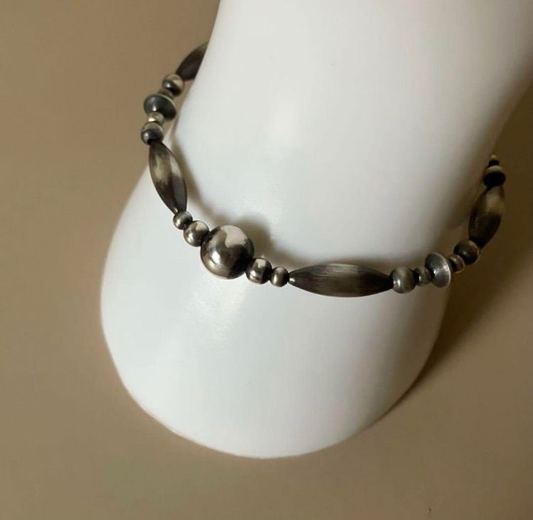 silver925ナバホパールづくしのブレスレット18cm