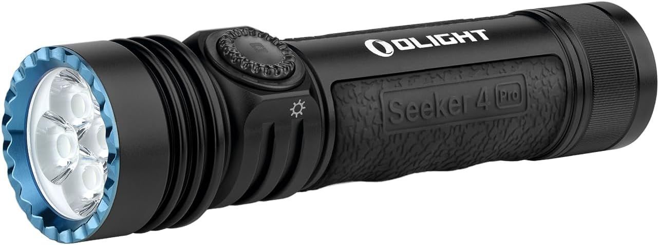OLIGHT(オーライト) Seeker 4 Pro ledライト 懐中電灯 フラッシュライト 4600ルーメン MCC＆Type-C充電式 ホルスター付き アウトドア 防災 工事 護身用 （Black-NW）