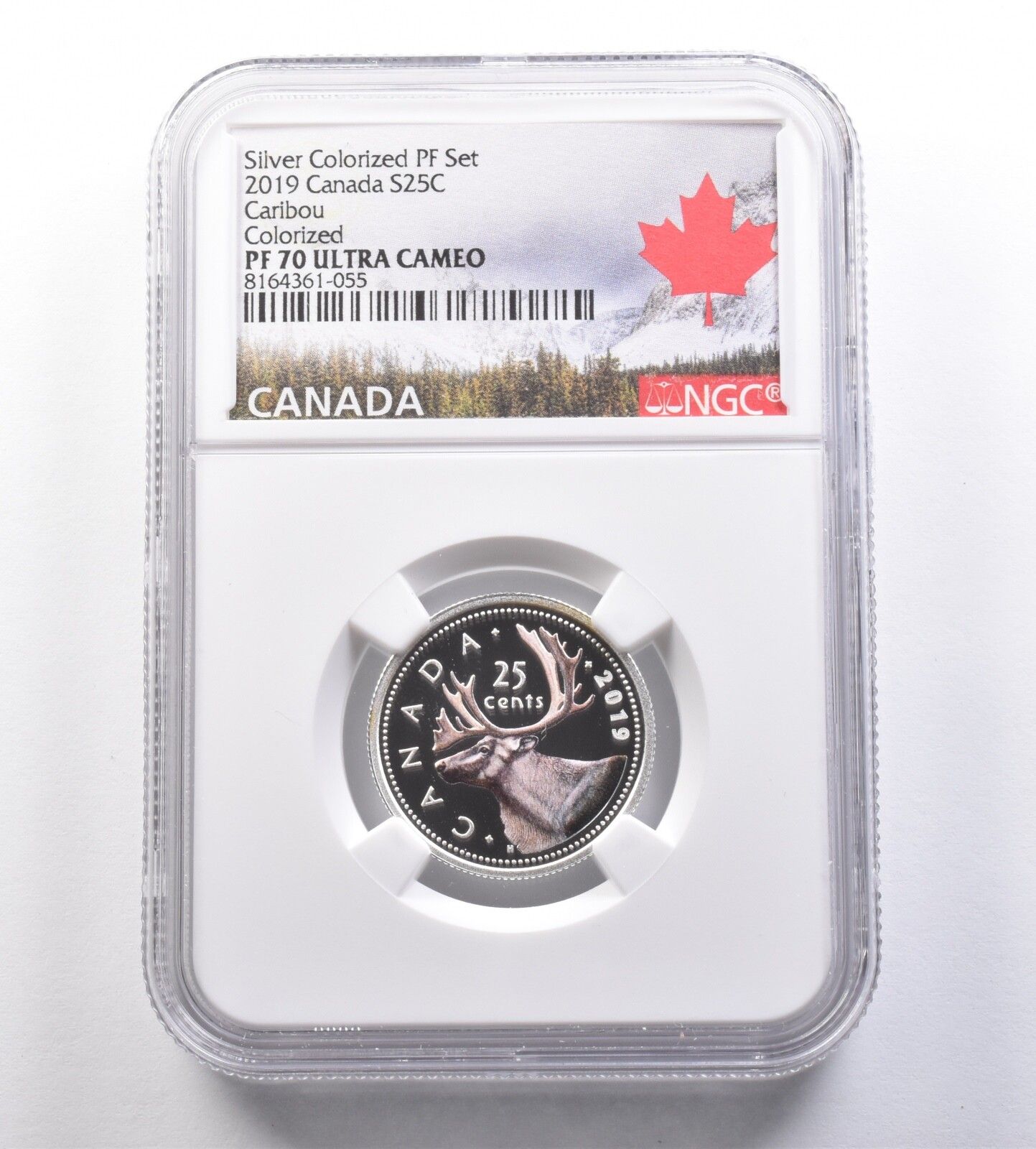 2019年カナダ25セント銀貨 化PFセット カリブー PF70 UCAM NGC