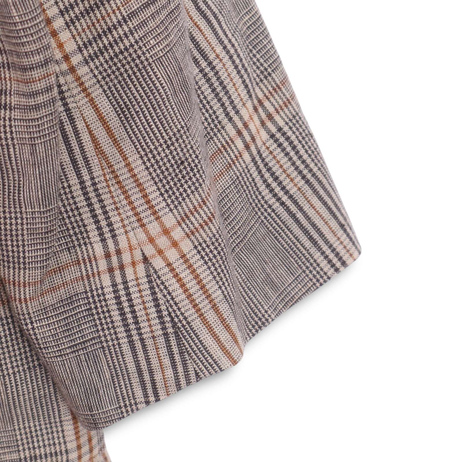 1er Arrondissement チェック柄テーラードジャケット36 美品 1er Arrondissement プルミエ アロンディスモン 春夏 麻100