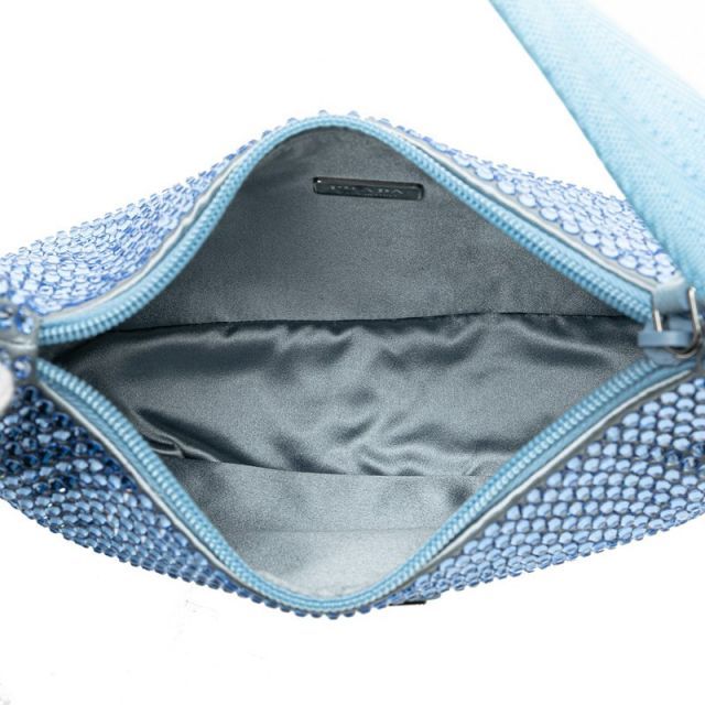 PRADA 三角ロゴ プラダ ミニ ハンドバッグ ワンハンドル ブルー 美品