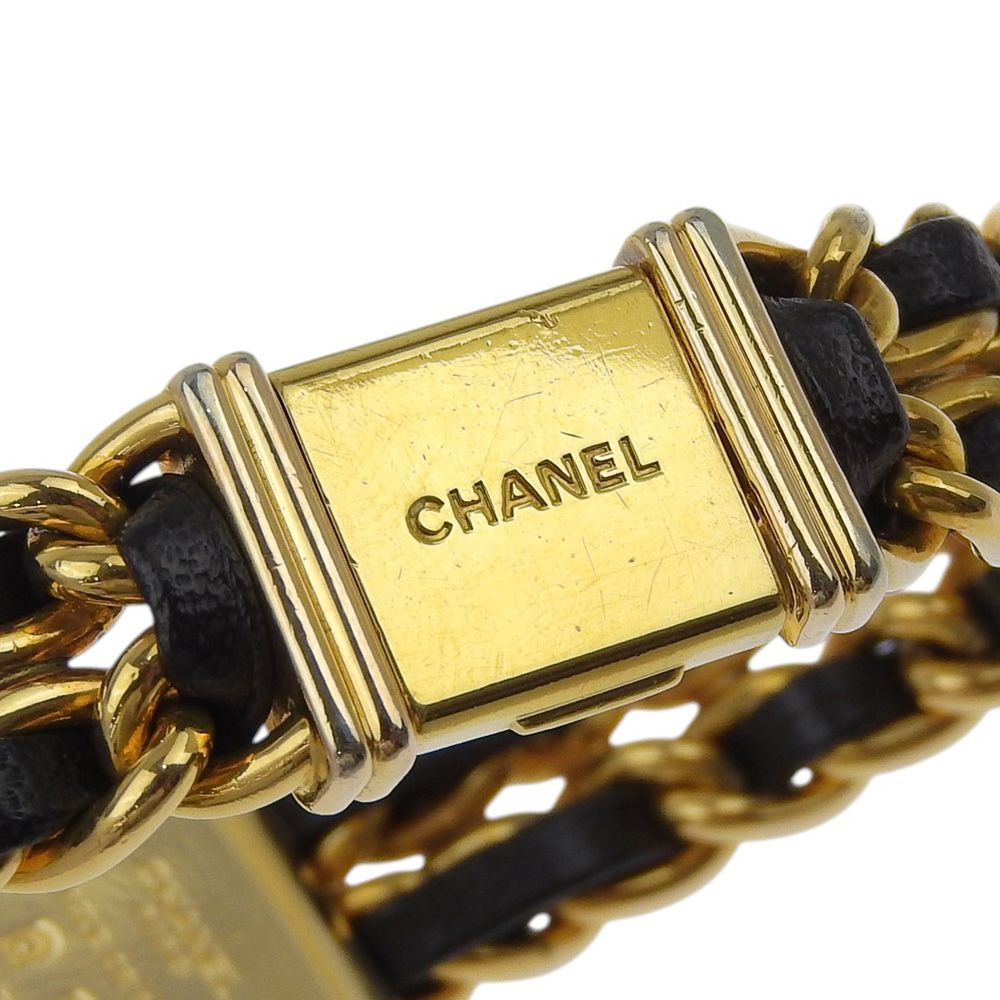 CHANEL】シャネル プルミエールL 金メッキ×レザー クオーツ アナログ  