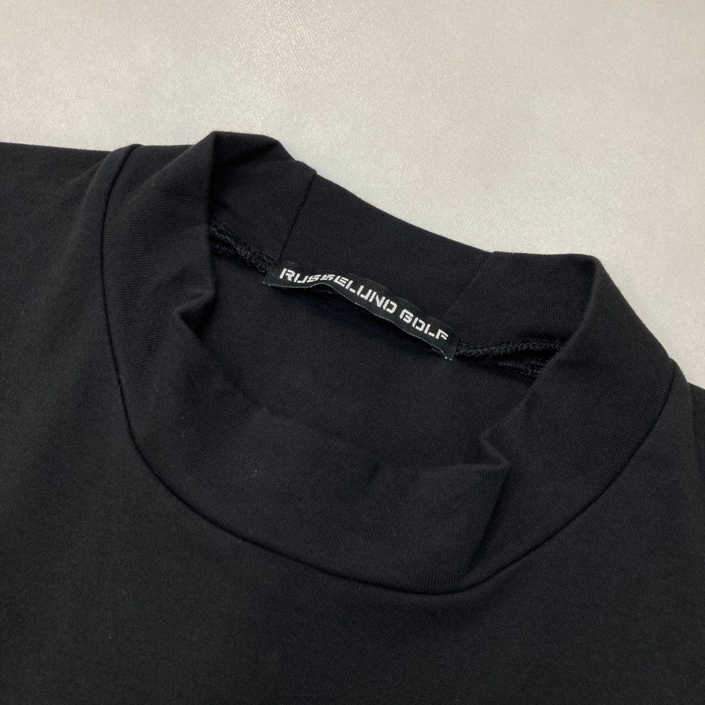 サイズ：7 RUSSELUNO ラッセルノ  裏起毛モックネック長袖Tシャツ ルチャ  ブラック系 [240101465740] ゴルフウェア メンズ ストスト RUSSELUNO ラッセルノ 裏起毛モックネック長袖Tシャツ ルチャ
